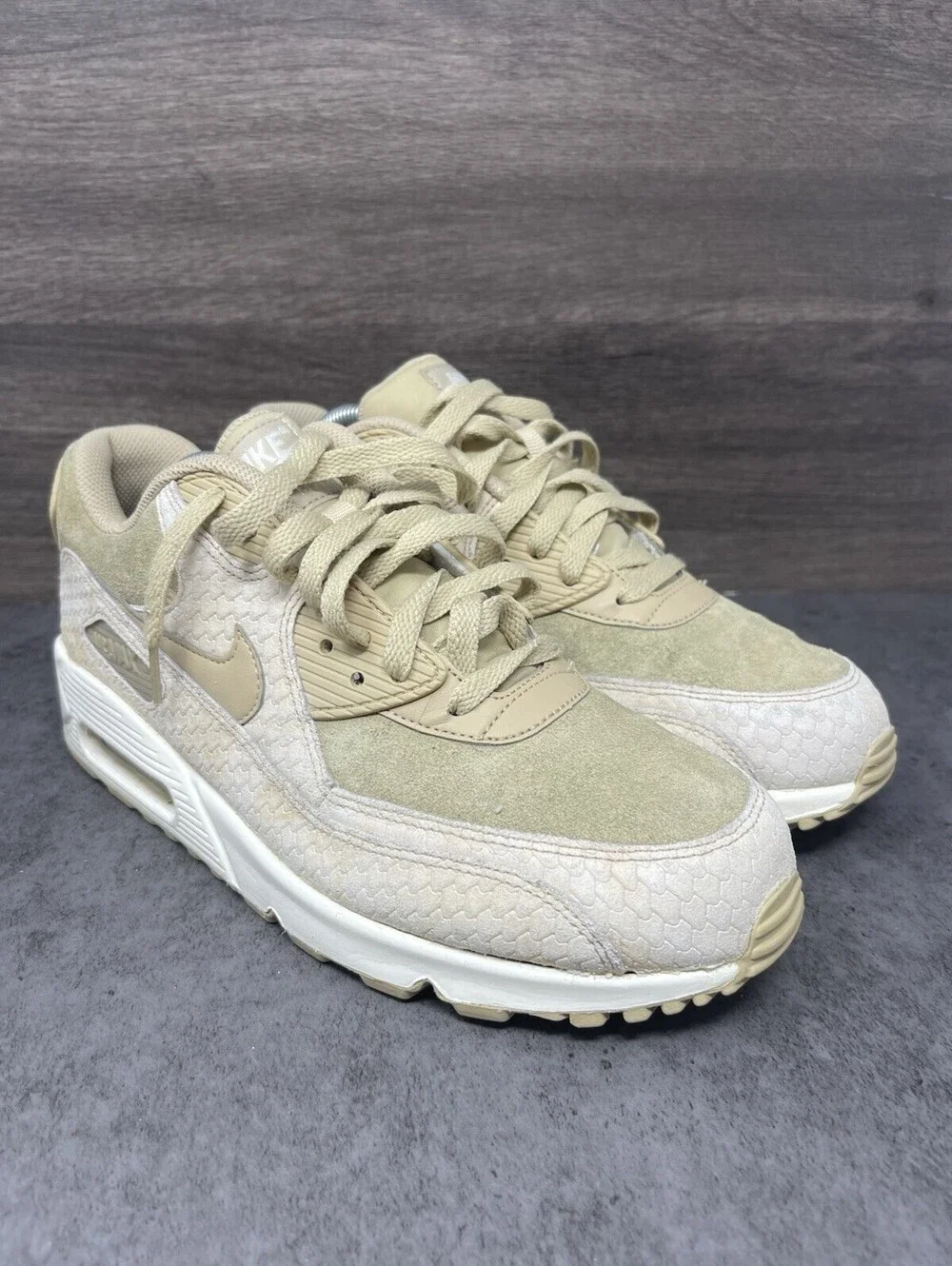Nike Air Max 90 Linen Sail Sneakers Womens Size 10 Brown Beige 896497-200